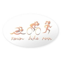 CafePress-Úszó Kerékpár Futás-Matrica