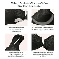 Glamorise Teljes Ábra Molett Wonderwire Elülső Bezárása Melltartó Underwire 1245