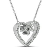 Imperial 1 4Ct TDW Diamond Heart Hashtag Meclace Sterling ezüstben