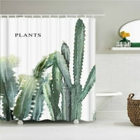 Kaktusz zöld növény zuhanyfüggöny fürdőszoba vízálló poliészter levelek 3D nyomtatás függöny fürdőszoba zuhanyfüggöny
