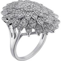 Ródiummal bevont gyémánt akcentus többlevelű koktélgyűrű