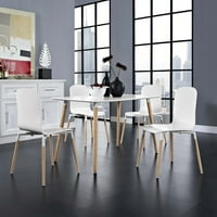 Modway Stack étkező székek fa készlet fehér