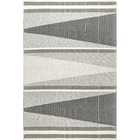 nuLOOM Estella Modern geometriai Pamut lapos szövésű szőnyeg, 5' 8', Szürke
