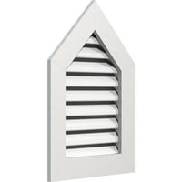 Ekena Millwork 12 W 20 H Peaked Top Gable szellőzőnyílás: Funkcionális, PVC Gable Vent W 1 4 lapos burkolat keret