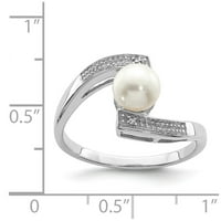 Fehér Ezüst Gyűrű Zenekar Drágakő Gyöngy Édesvízi Kerek Gyémánt