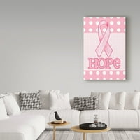 Védjegy képzőművészet 'rózsaszín pöttyös remény' vászon művészet Melinda Hipsher