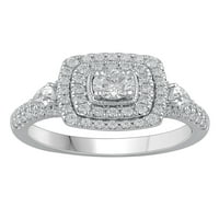 Platinum CTTW I2 HI gyémánt párna Multi Halo eljegyzési gyűrű kiemelt körte kő