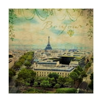 Védjegy képzőművészet' Eiffel romantika V ' vászon művészet Sandy Lloyd