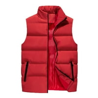 Gasue Meleg Férfi Puffer mellény dzsekik télen alkalmi utcai stílusú Ujjatlan Egyszínű Kényelmes kabát puha ünnepi