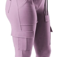 Rbaofujie nadrág Női Női nadrág munka sport Elasztikus derék húr oldalsó zseb kis láb nadrág nadrág nők