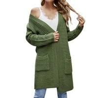 Női kardigán női őszi-téli kötött kardigán Laza nagy méretű egyszínű pulóver kabát kardigán pulóverek Női Zöld XL
