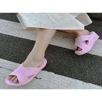 Női Slides Wedge Beach Shoe Nyári Szandál Női Csúszásmentes Papucs Női Slip On Casual Shoes Pink 7