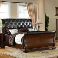 Amerikai bútorok James Wood Panel ágy, királynő, barna cseresznye és eszpresszó