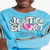 Justice Girls J-Sport Active Crew Sweatshirt és Jogger 2 darabos ruhakészlet, Méretek XS-XLP