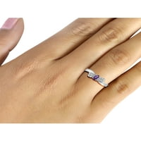 JewelersClub Amethyst Ring Birthstone ékszerek - 0. Karát ametiszt 0. Ezüst gyűrűs ékszerek fehér gyémánt akcentussal