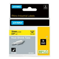 Rhino ipari hőre zsugorodó címkék, 3 4 cső, fekete nyomtatás sárga