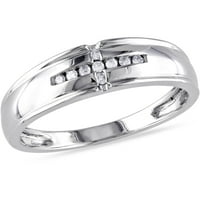 Diamond-Accent Wedding Band 10 kt fehéraranyban