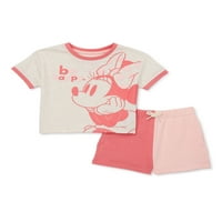 Minnie egér kisgyermek lányok póló és rövidnadrág, 2 darab, méretek 12m-5T
