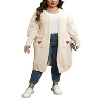 Luxplum Női felsőruházat Plusz méretű kardigán pulóver nyitott első kabát hangulatos kabát nyaralás kardigán sárgabarack