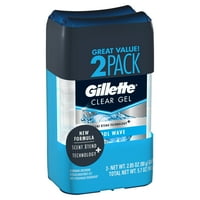 Gillette Cool Wave Clear Gel férfi izzadásgátló és dezodor 2. oz minden 2-csomag