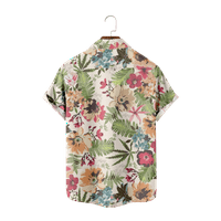 Virágok trópusi Hawaii férfi ing nyomtatás pólók strand gyerekek nyaralás Stílus Hawaii fiúk ing Divat hajtóka Egysoros