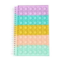 Caitzr Push Pop Bubble Notebook, Szilikon fedél papír Notebook munkafüzet Mini kulcstartó játék toll Sapkák