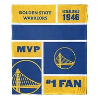 Golden State Warriors NBA colorblock személyre szabott selyem tapintás takaró