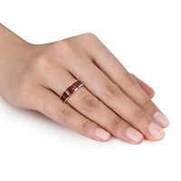 Miabella női gránát rózsa arany flash vontatott ezüst félig állandó évforduló gyűrű