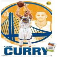 Golden State Warriors-Stephen Curry fali poszter Push csapokkal, 22.375 34