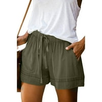 lulshou Női rövidnadrág, Női alkalmi rövidnadrág plusz méretű kényelmes húzózsinóros rövidnadrág Női nyári strand rövid