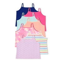 Wonder Nation Girls Cami Tank Tops, 7-Pack, Méret 4- és Plus