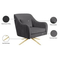 Meridian bútor Paloma 17.5 H bársony akcentussal szék szürke és arany