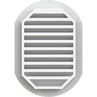 Ekena Millwork 12 W 34 H Függőleges kerek vége: Funkcionális, PVC Gable Vent W 1 4 lapos burkolat keret