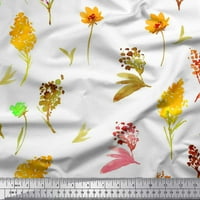 Soimoi Pamut Cambric szövet virág & levelek akvarell nyomtatási Szövet az udvaron széles