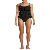 Gloria Vanderbilt Solid Triple Tier tankini fürdőruhás felső