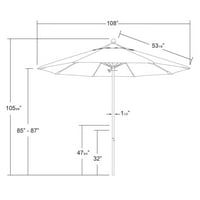 Kaliforniai Esernyő Oceanside Market Pacifica Patio Esernyő, Több Színben