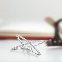 JewelersClub karátos fehér gyémánt gyűrű. Sterling ezüst gyűrű - igazi gyémánt gyűrű hypoallergén ezüst gyűrűs sávval