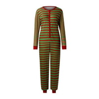 Kiplyki Női pizsama foglalkozik Labor Day Anya karácsonyi csíkos nyomtatás Hosszú ujjú Jumpsuit családi ruhák pizsama