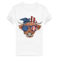 Női USA zászló aranyos július 4. Vicces Amerikai ajándék póló Függetlenség Napja nyomtatás felsők Ajándékok póló Vicces