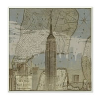 Stupell Industries New York City Vintage Map and Building Design Wall Plakque, Dylan Matthews