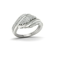 1 ct tdw gyémánt S sterling ezüst divatgyűrű