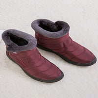 Crocowalk női boka Bootie hó csizma Szőrös bélelt rövid csizma oldalán Zip up Téli meleg cipő