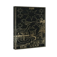 A Wynwood Studio csillagászat és az űr fali művészet vászon nyomtatja a „Star Tarot” Zodiac - fekete, arany