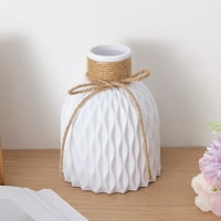 Nordic Style egyszerű csíkos műanyag váza, utánzás kerámia váza Asztali Dekoráció száraz és nedves Virágtartály virágos