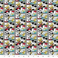 Springs Creative 18 21 Pamut Mickey és barátai csempe Precut varrás és kézműves szövet, Többszínű