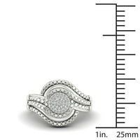 1 10Ct TDW gyémánt 10K fehér arany Bypass eljegyzési gyűrű