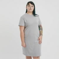A Shapes United női Kényelmes Puha pamut póló ruha, Világosszürke