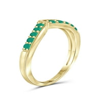 JewelersClub smaragd gyűrűs születési kövek ékszerek - 0. karát smaragd 14k aranyozott ezüst gyűrűs ékszerek - drágakő