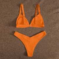 Női Két Fürdőruha Tengeri Stílus Nyomtatás Alsó Bikini Szett Swimmsuit Sárga + S