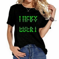 Lucky Lucky Lucky Clover grafikus Női Rövid ujjú póló, puha és divatos nyári felső egyedi Design